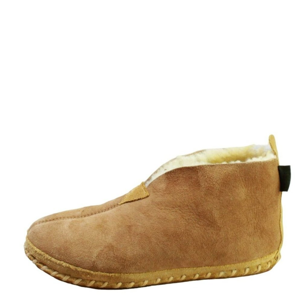 LL Bean Brown Suede Wicked Good Shearling Lined Slipper Ankle Boot Size 7 M - Picture 1 of 9